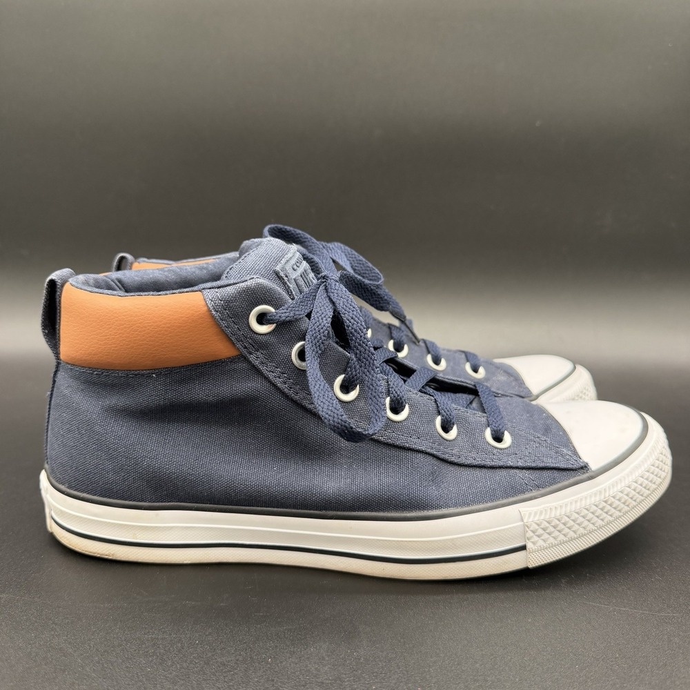 Converse‎ Chuck Taylor All Star High Street Navy Blue Brown Mens Size 8 Sneakers